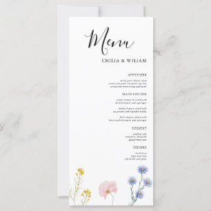 Romantische Botanische Wildblume-Hochzeitkarte