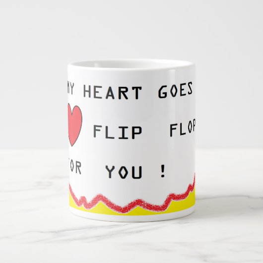 Romantische Botschaft und Kunst über Herzen Jumbo-Tasse (Vorderseite)