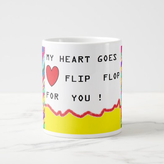 Romantische Botschaft und Kunst über Herzen Jumbo-Tasse (Vorderseite)