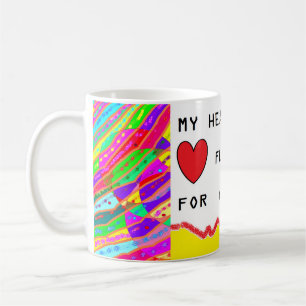 Romantische Botschaft und Kunst über Herzen Kaffeetasse