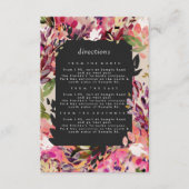 Romantische Bouquet Hot Pink Black Gold Hochzeit Begleitkarte (Vorderseite)