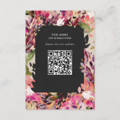 Romantische Bouquet Hot Pink Black Gold Hochzeit Begleitkarte (Rückseite)