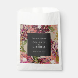 Romantische Bouquet Hot Pink Black Wedding Geschenktütchen