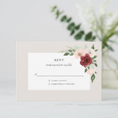 Romantische Bouquet RSVP Karte (Stehend Vorderseite)