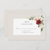 Romantische Bouquet RSVP Karte (Vorne/Hinten)
