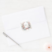 Romantische Bow Floral Baby Shooting Monogram Runder Aufkleber (Umschlag)
