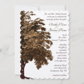 Romantische Braun-Eichenbaumhochzeit Einladung (Vorderseite)