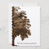 Romantische Braun-Eichenbaumhochzeit Einladung (Rückseite)