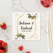 Romantische Braun- und Cremmenhochzeit Serviette (Beispiel)