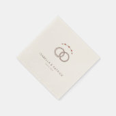 Romantische braune minimalistische Ringe Serviette (Ecke)