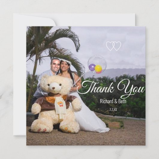 Romantische Braut & Bräutigam Vielen Dank für Ihre (Vorderseite)