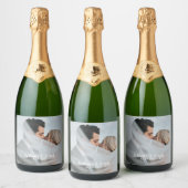 Romantische Braut & Groom Hochzeit Sparkling Labra Schaumweinetikett (Flaschen)