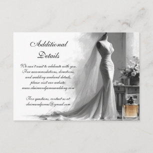 Romantische Braut-Skizze Hochzeit Beilagekarte Begleitkarte