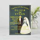 Romantische Braut und Bräuche Elegante Hochzeit Einladung (Stehend Vorderseite)