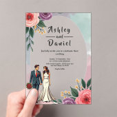Romantische Braut- und Wasserfarbenhochzeit Acryleinladungen (Insitu (Handheld))