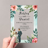 Romantische Braut- und Wasserfarbenhochzeit Acryleinladungen (Insitu (Handheld))