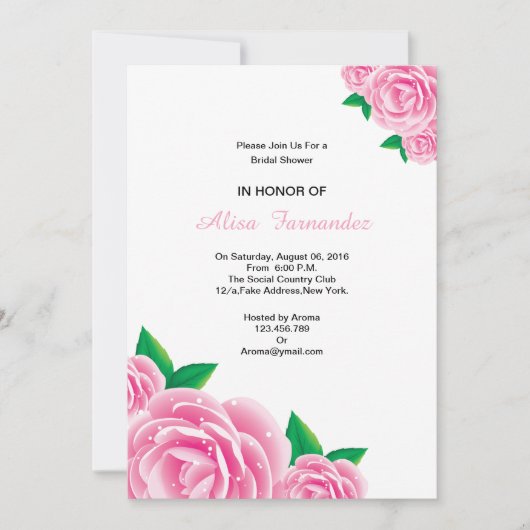 Romantische Brautparty-Karte Einladung (Vorderseite)