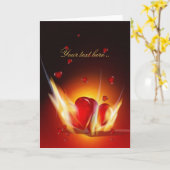 Romantische Brennende Liebe Herz-Grußkarte Karte (Gelbe Blume)