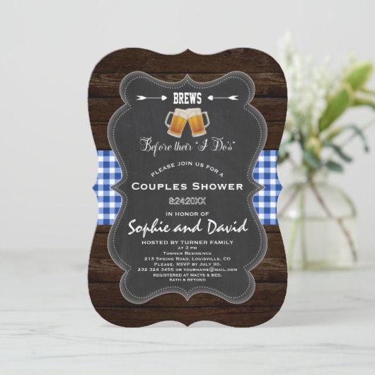 Romantische BREWS vor ihrer "I Do's"-Verlobung Einladung (Stehend Vorderseite)