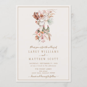 Romantische Bridal Couple Llama Einzigartige Hochz Einladung