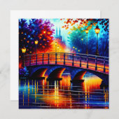 Romantische Brücke im Stil von Leonid Afremov Ankündigung (Vorne/Hinten)