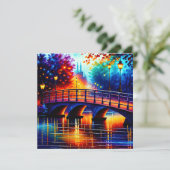 Romantische Brücke im Stil von Leonid Afremov Ankündigung (Stehend Vorderseite)