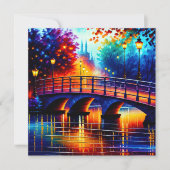 Romantische Brücke im Stil von Leonid Afremov Ankündigung (Vorderseite)