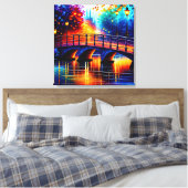 Romantische Brücke im Stil von Leonid Afremov Leinwanddruck (Insitu (Schlafzimmer))