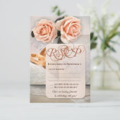 Romantische Buchliebhaber Hochzeit-RSVP-Karte Einladung (Stehend Vorderseite)