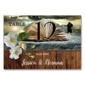 Romantische Buchliebhaber Tischnummer Card (Rückseite)
