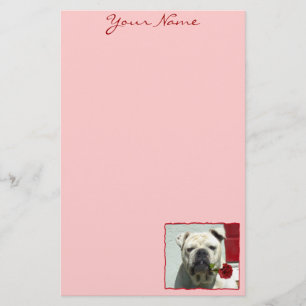 Romantische Bulldogge stationär Briefpapier