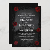 Romantische Burg Rose Thorn Dark Wedding Einladung (Vorne/Hinten)