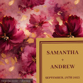 Romantische Burgund Blush Gold Hochzeitspapier Nap Serviette