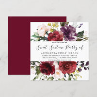 Romantische Burgund Rote Rose Sweet 16 Party