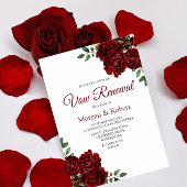 Romantische Burgund Rote Rose Vow Renewal Einladun Einladung
