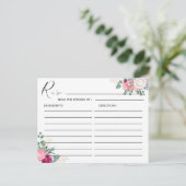 Romantische Burgunder Blush Pink Bloral Hochzeitsr Postkarte (Stehend Vorderseite)