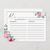 Romantische Burgunder Blush Pink Bloral Hochzeitsr Postkarte (Vorne/Hinten)