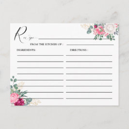Romantische Burgunder Blush Pink Bloral Hochzeitsr Postkarte