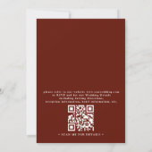 Romantische Burgunder Florale Geweih QR-Code Hochz Einladung (Rückseite)
