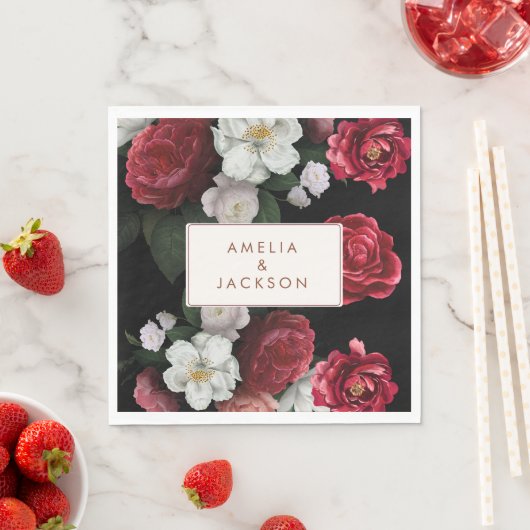 Romantische Burgunder-Hochzeit im Herbst Serviette (Beispiel)