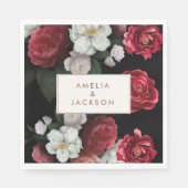 Romantische Burgunder-Hochzeit im Herbst Serviette (Vorderseite)