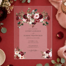 Romantische Burgunder-Rosa-Floral-Hochzeit