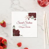 Romantische Burgunder Rote Rose Blumensüß 16 Serviette (Beispiel)