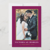 Romantische Burgunder Wasserfarbenhochzeit Save The Date (Rückseite)