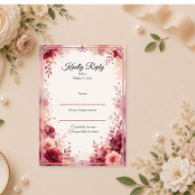 Romantische burgunderrote Florale Hochzeit
