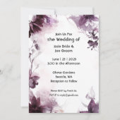 Romantische burgundische Wildblume Einladung (Vorderseite)