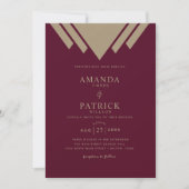 Romantische Burgundy Calligrafy Monogram Wedding Einladung (Vorderseite)