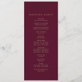 Romantische Burgundy Calligrafy Monogram Wedding Programm (Rückseite)