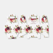 Romantische Burgundy Dark Reds Floral Bouquet Wedd Geschenkschachtel (Ungefaltet)