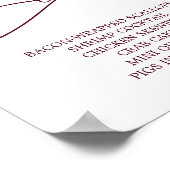 Romantische Burgundy Text Wedding Appetizers Poster (Ecke)